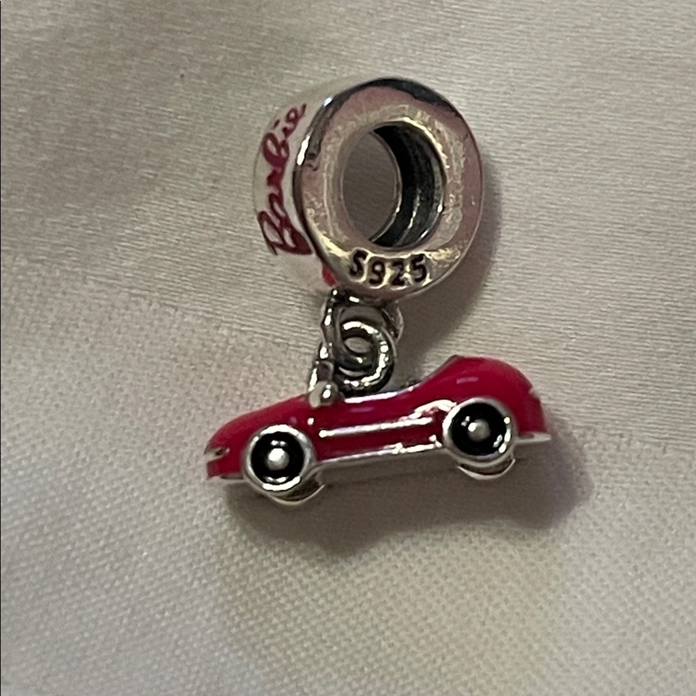 925 Sterling Silver Pink “Barbie” Car Charm Pendant - Picture 3 of 7